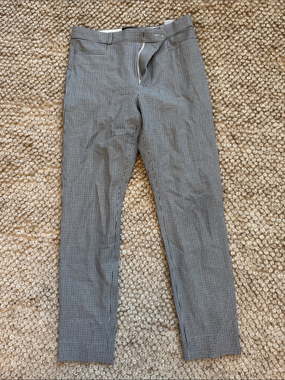 Banana Republic Women’s Cropped Blue & White Micro Houndstooth Chinos